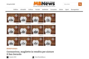 Scopri di più sull'articolo Dicono di Noi. MBNews “Una maglietta per aiutare il San Gerardo”